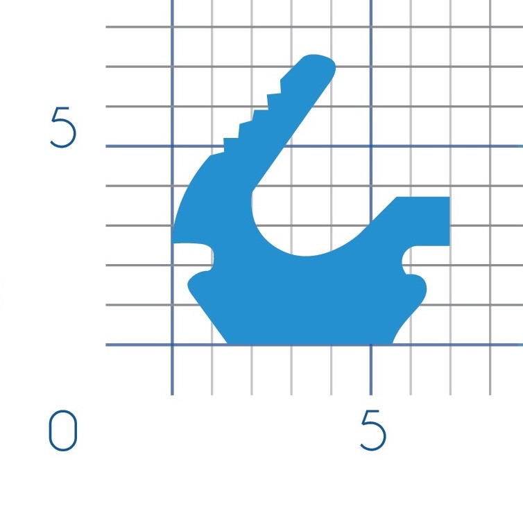 P5 - TPE profile for aluminium frame - 7x7mm