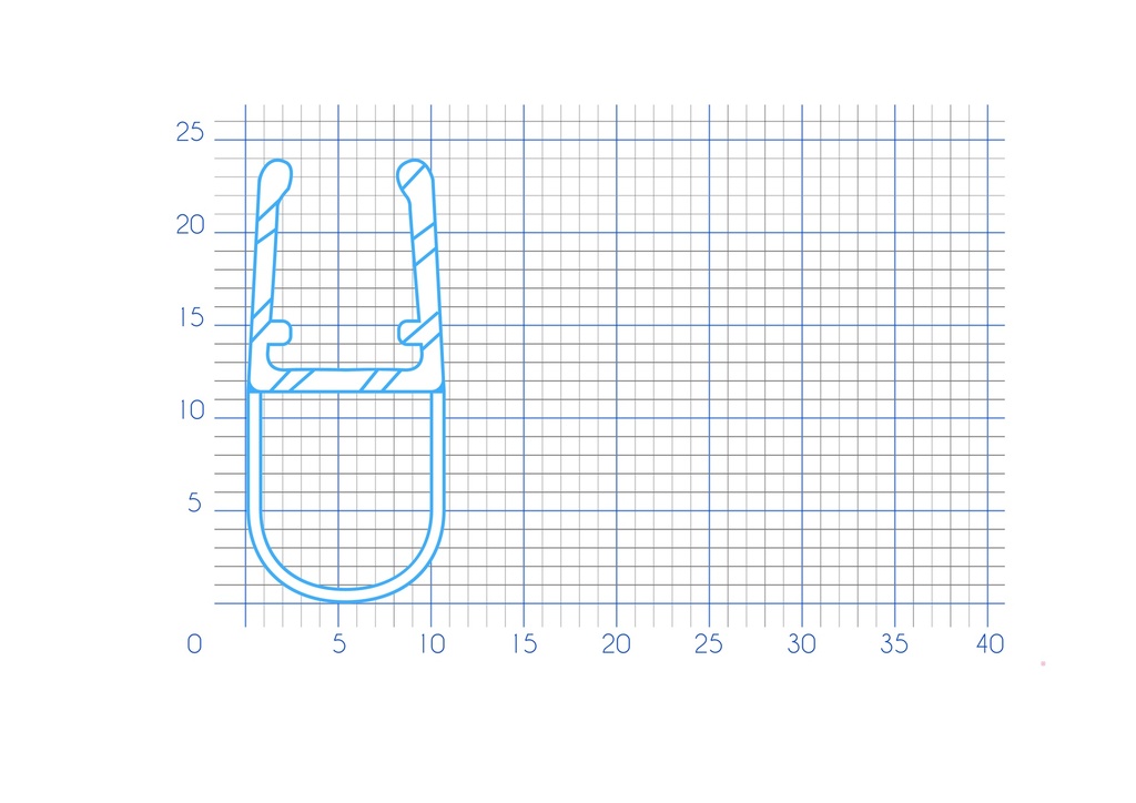 P1755 - Large bubble shower door seal - glass 6 to 8 mm