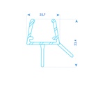 P1766 - Double lip shower door seal - glass 10 to 12 mm