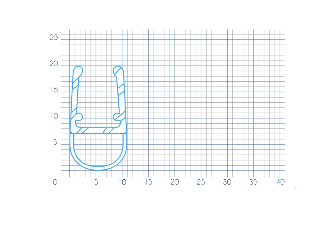 P1768 - Small bubble shower door seal - glass 6 to 8 mm