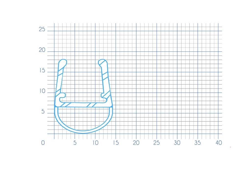 P1777 - Small bubble shower door seal - glass 10 to 12 mm