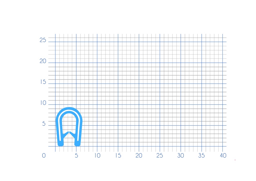 P125 - U-profile for edge protection - 6,5x9,5mm