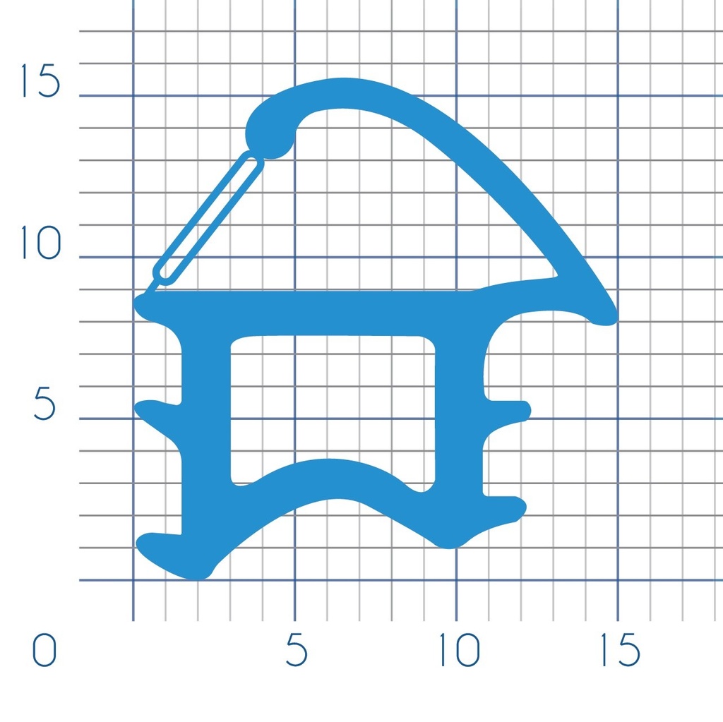 P6 - TPE profile for aluminium frame - 15x17mm