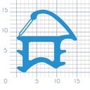 P6 - TPE profile for aluminium frame - 15x17mm