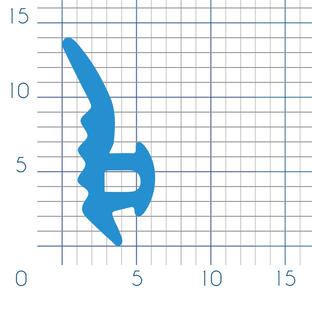 P40 - TPE profile for PVC frame - 16x6mm