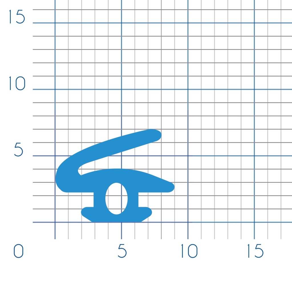 P153 - TPE profile for aluminium frame - 9x6mm 