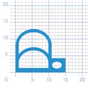 P186 - TPE profile for wooden frame - 15x13mm