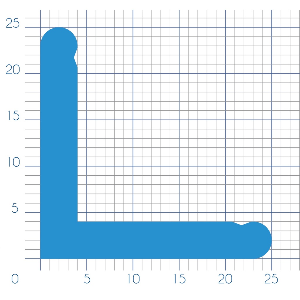 P56 - L profile - 25x25mm