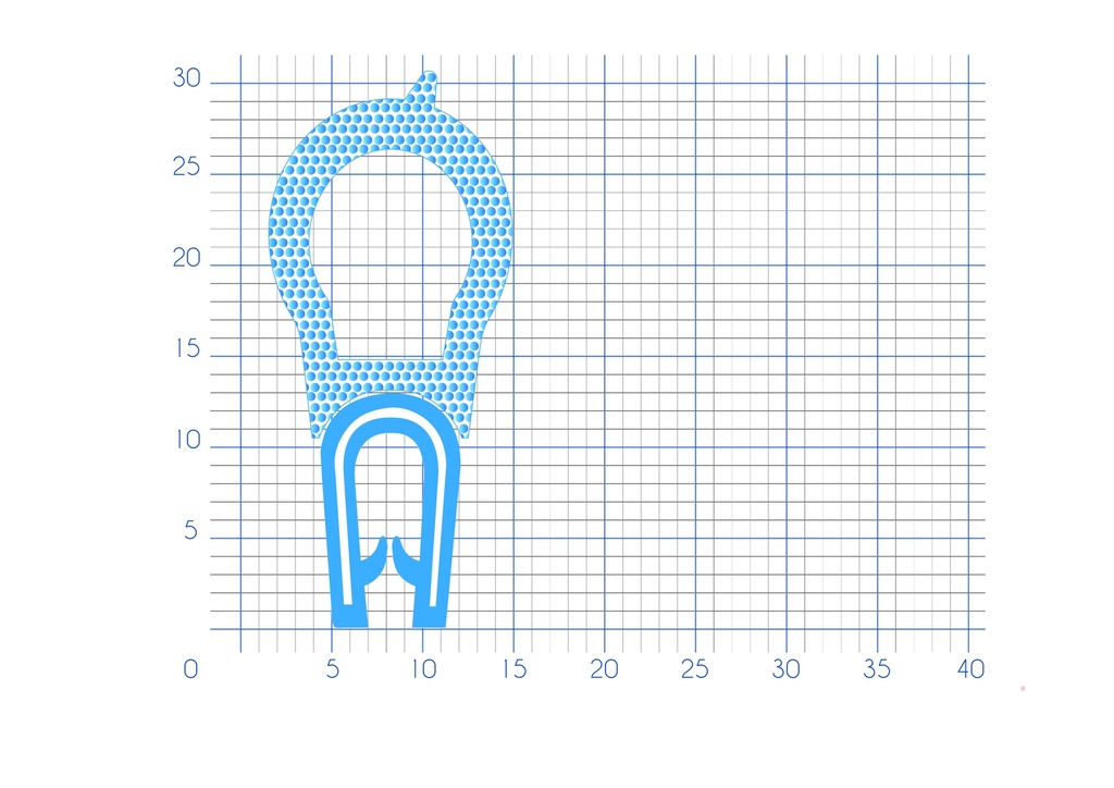 P65 - Bodywork gripping profile - 13,3x30 mm