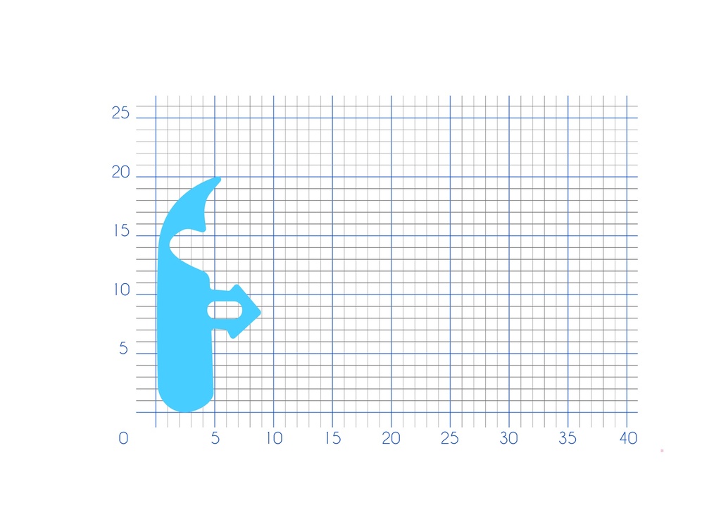 P92 - Rubber profile for PVC frame - 9x20mm