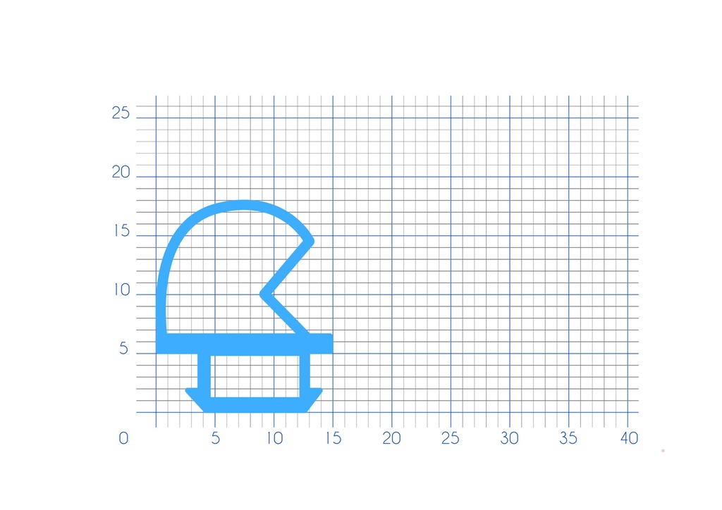 P108 - Rubber profile for aluminium frame - 15x17mm