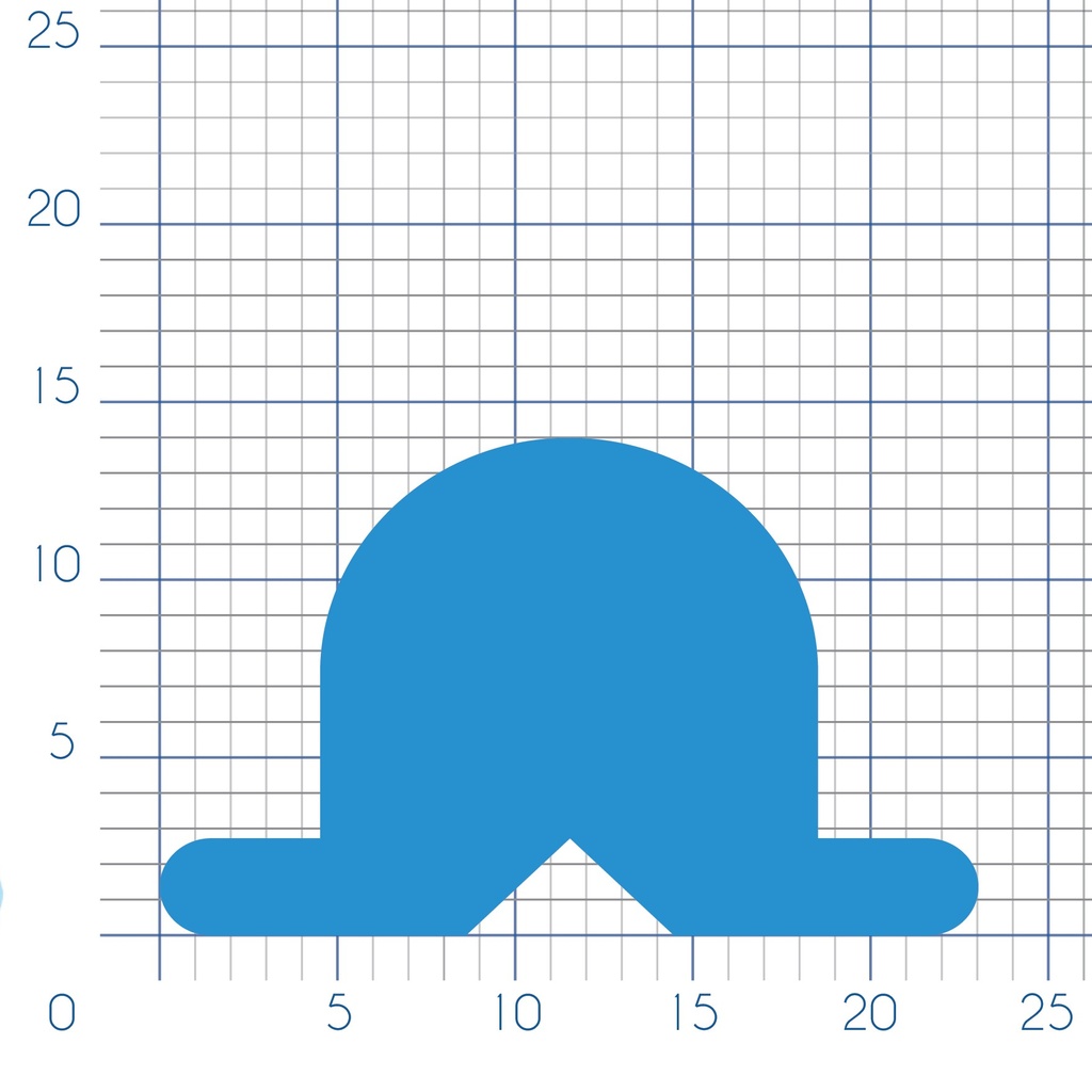 P128 - Impact protection profile - 23x14 mm