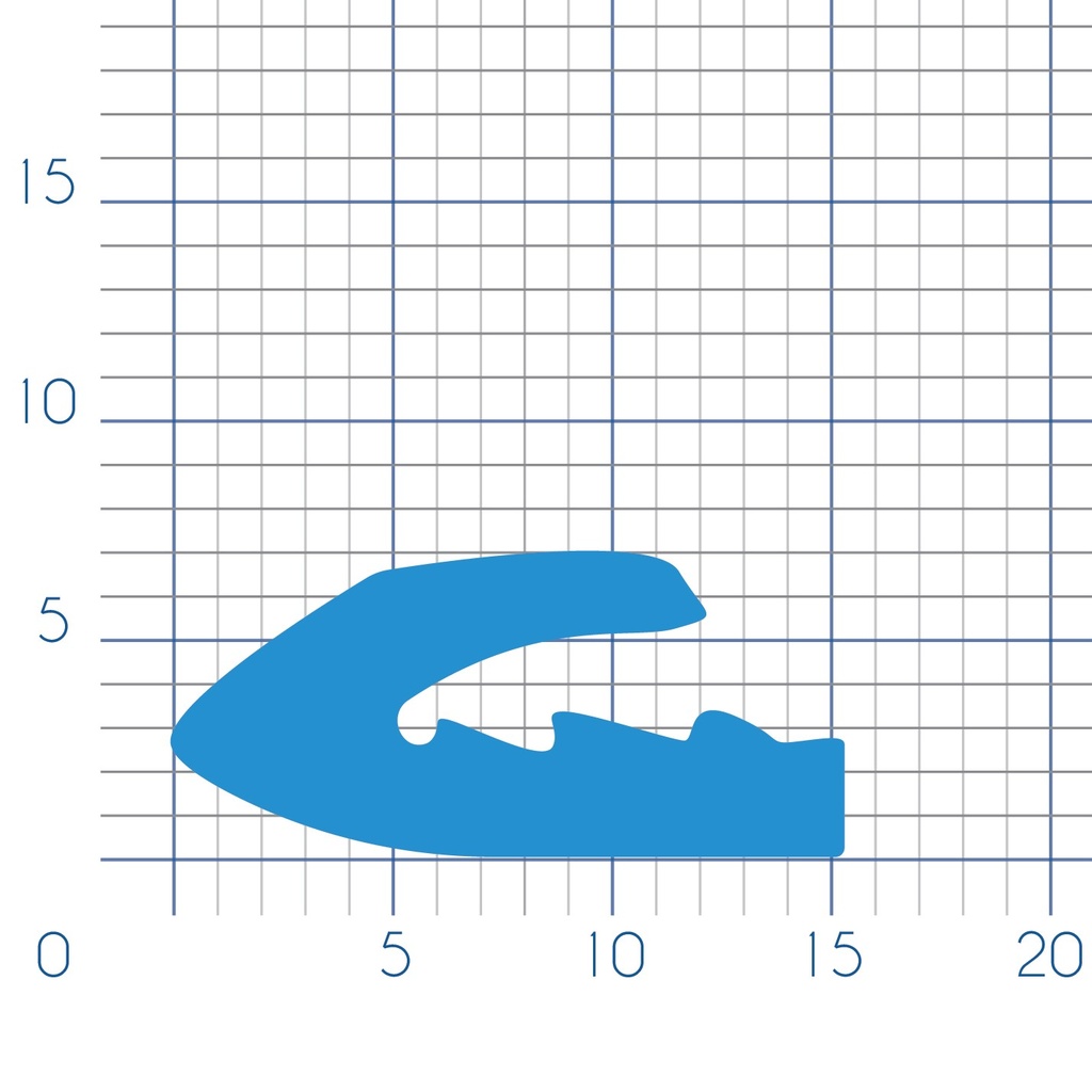 P170 - TPE profile for PVC frame - 6x6mm