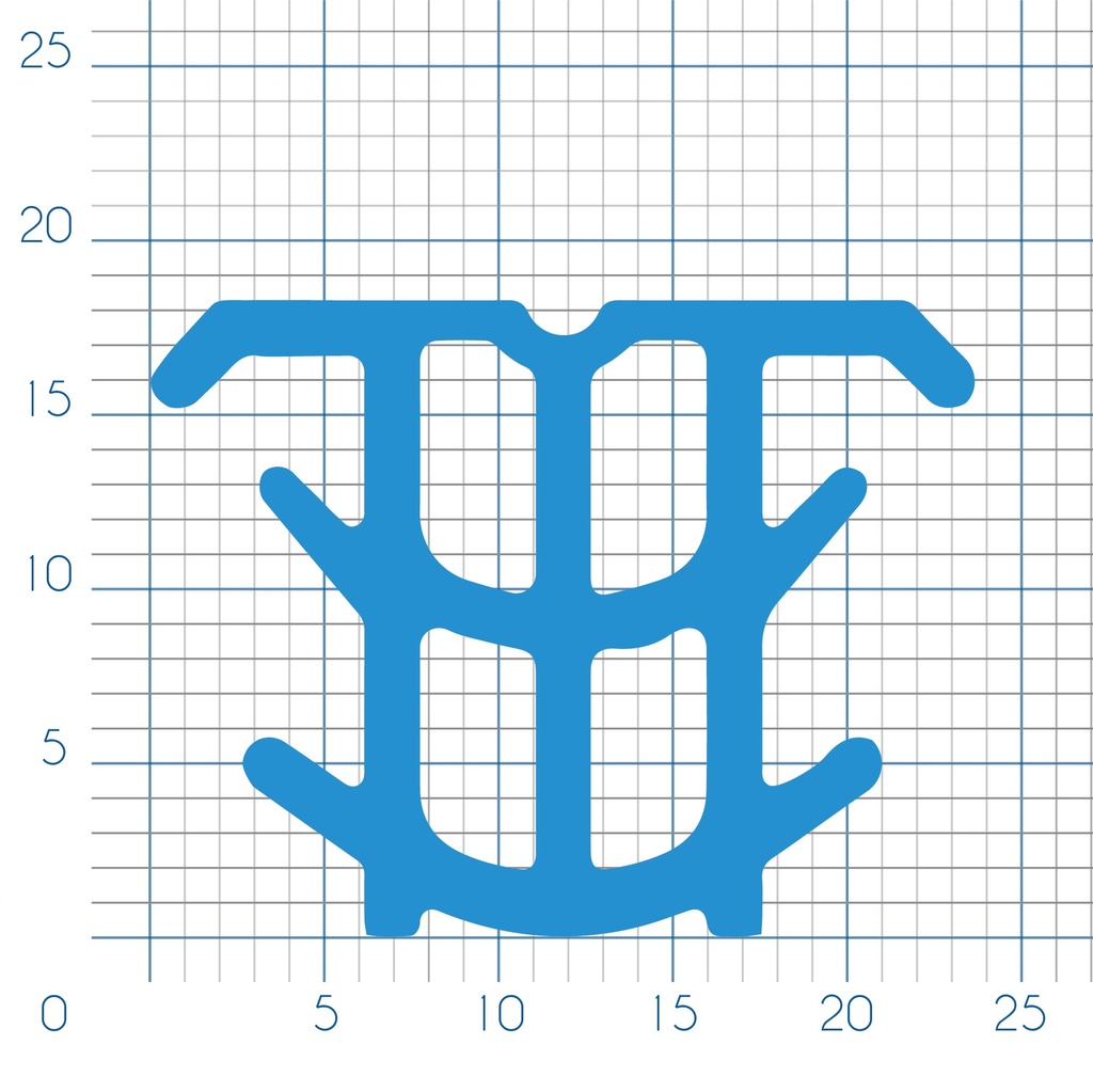 P172 - T-shapes sealing profile - 24x18 mm