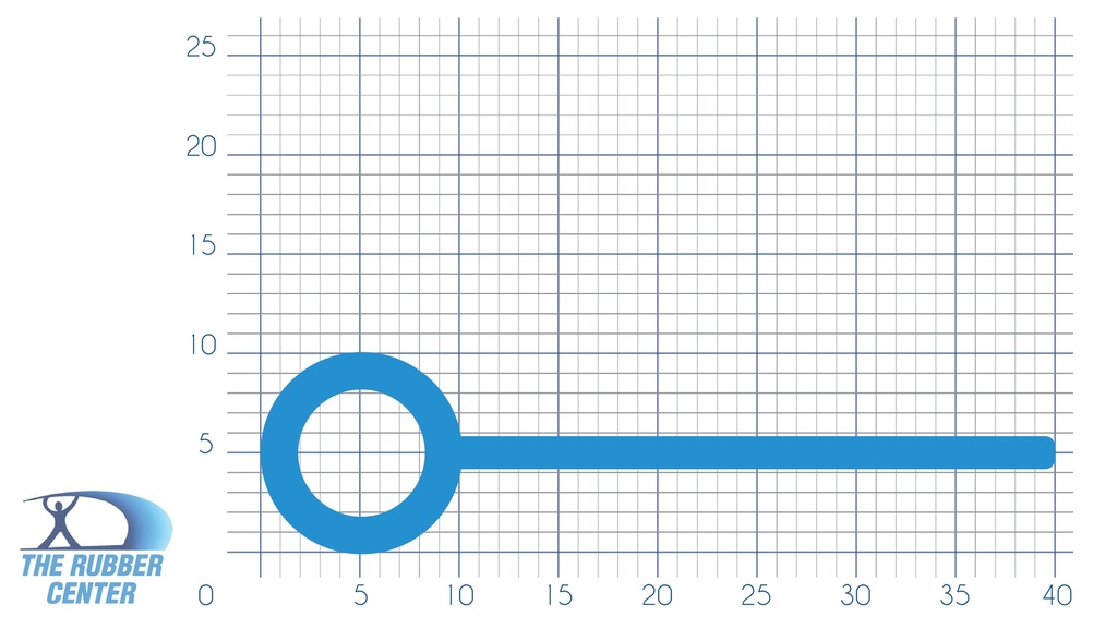 P176 -  compact rubber P profile - 40x10mm