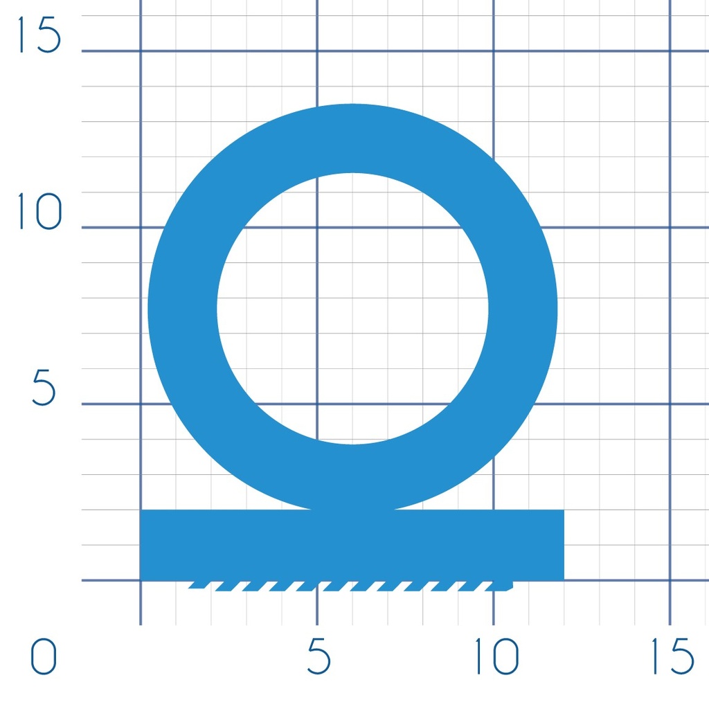 P182 - Self adhesive rubber Omega profile  - 12x13,5 mm