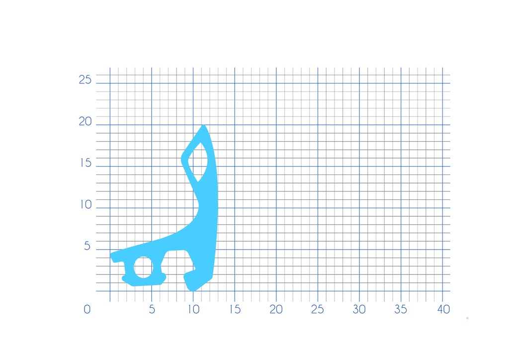 P214 - Rubber profile for alluminium frame - 14x20mm