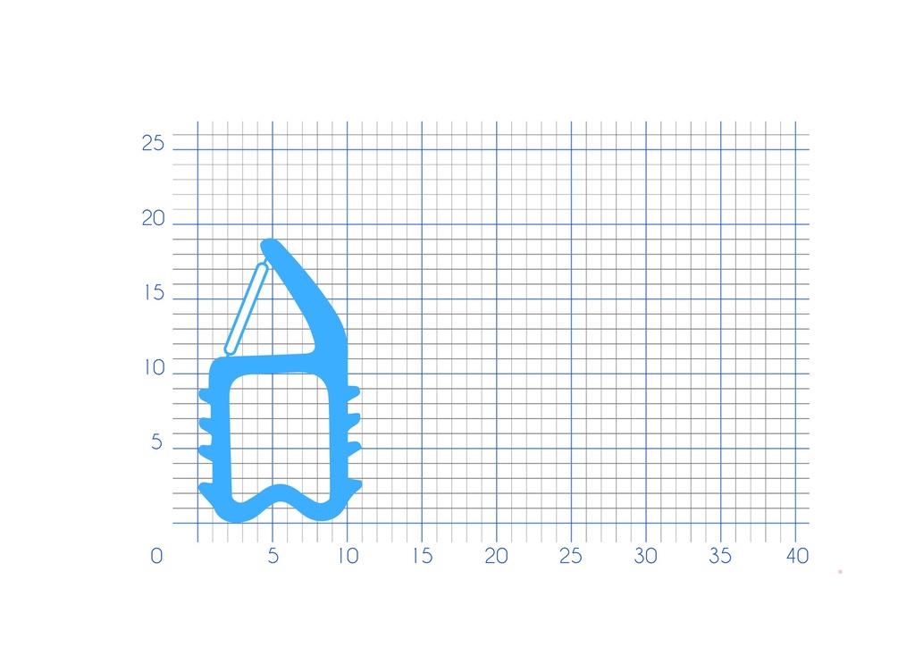 P223 - TPE profile for alluminium frame - 11x19mm