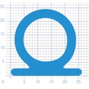 P228 - EPDM rubber Omega profile  - 26x24,5 mm