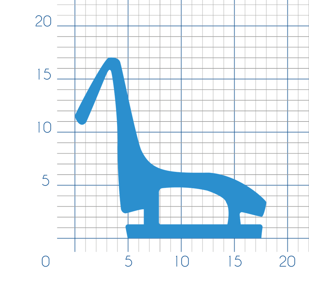 P20 - TPE profile for alluminium frame - 19x17mm