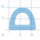 P12 - Self adhesive foam rubber D profile  - 10x8 mm