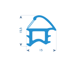 P6-TPE prof. for aluminium frame-15x17mm (