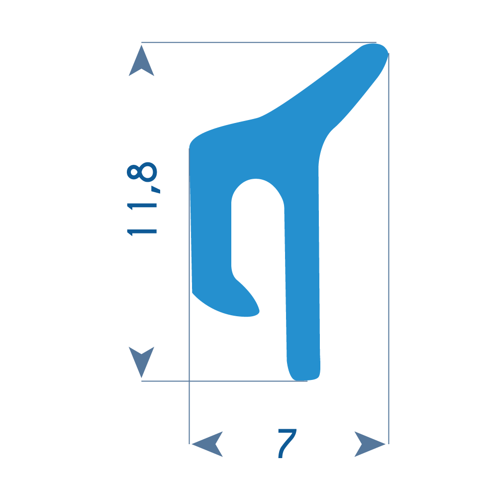 P45 - H sealing profile - 7x11 mm 