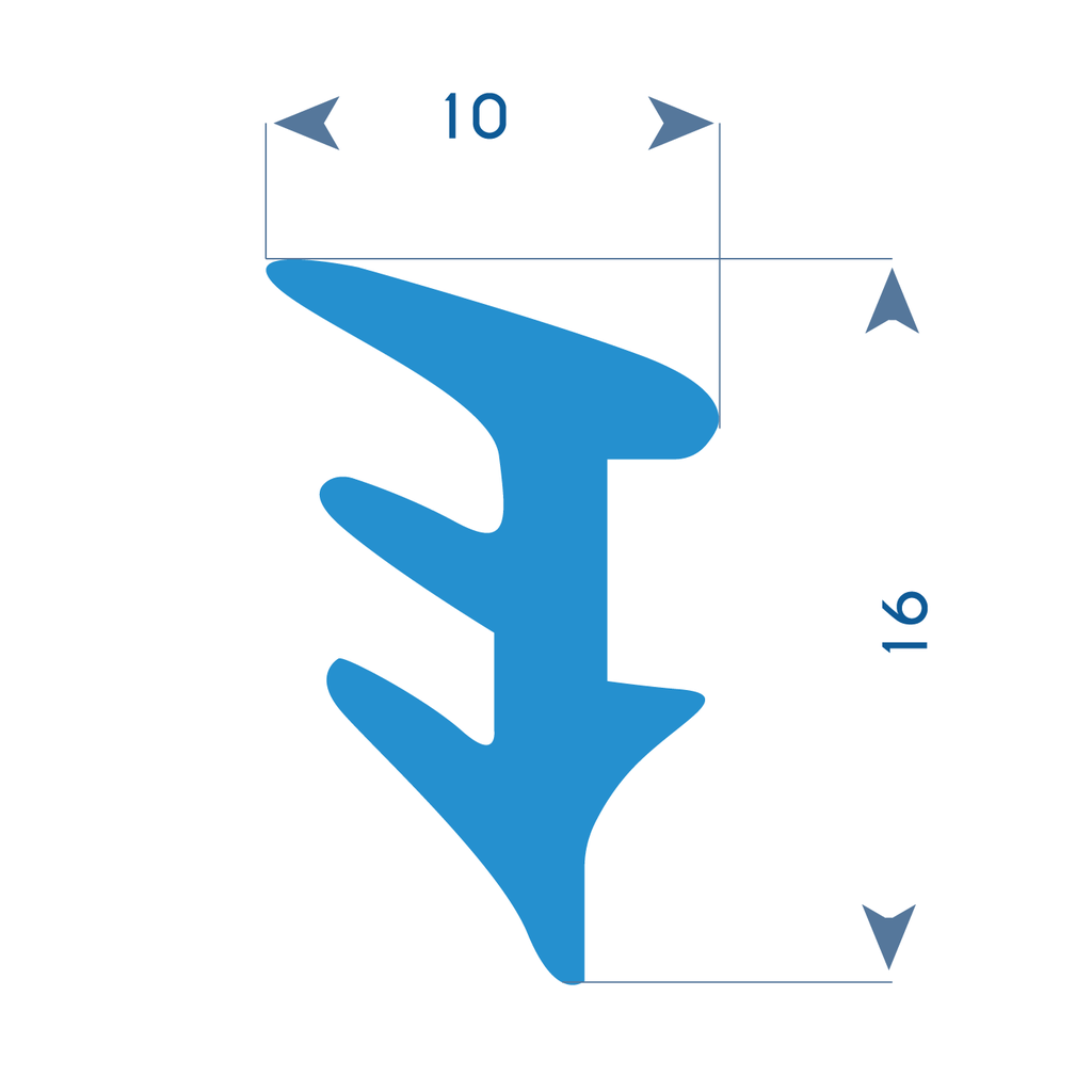 P50 - TPE glazing seal - 10x16mm 