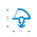 P60 - TPE-profiel voor houten frame - 11x12 mm