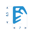 P79 - TPE profile for wooden frame - 7x9mm 