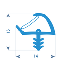 P113 - Profilé TPE pour cadre en bois - 14x13 mm