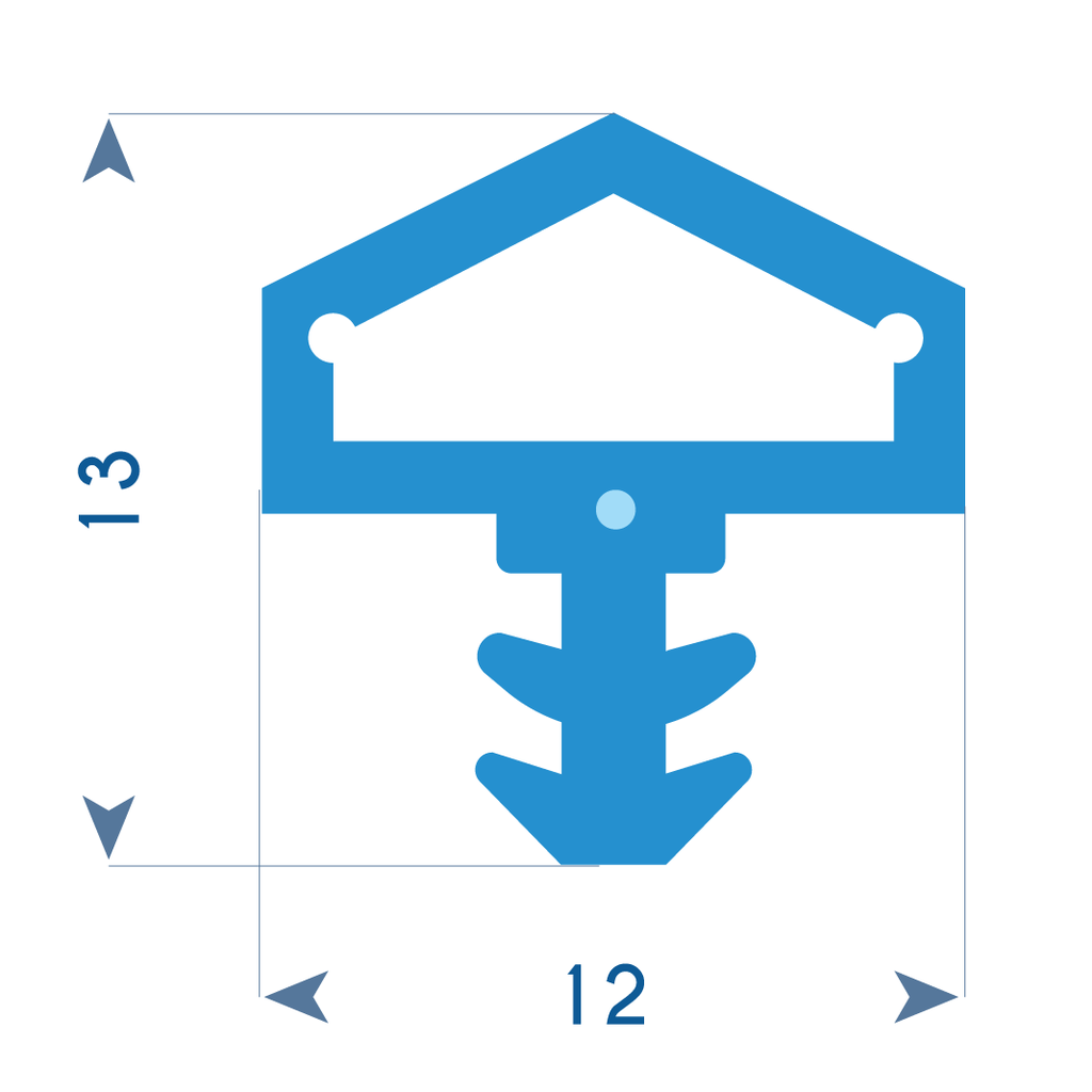 P129 - TPE profile for wooden frame - 12x12mm 