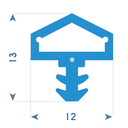 P129 - TPE-profiel voor houten frame - 12x12 mm
