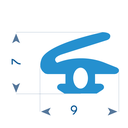 P153 - TPE profile for aluminium frame - 9x6mm  
