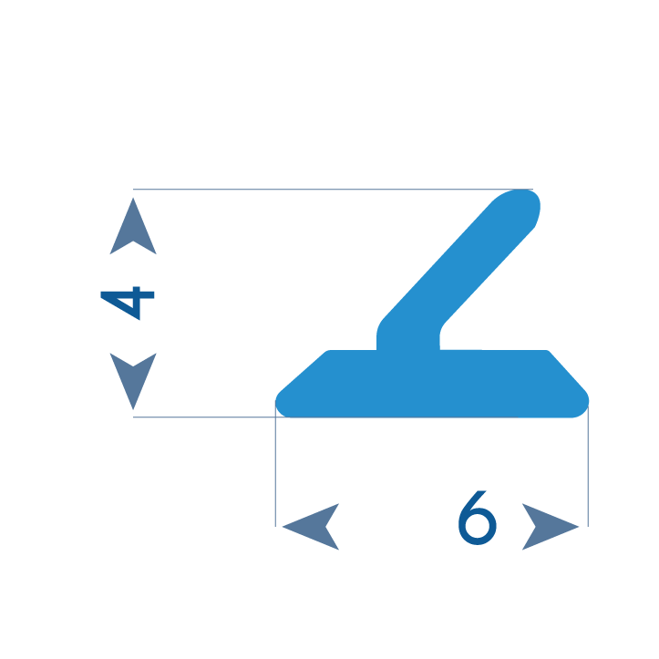 P157 - TPE profile for aluminium frame - 6x4mm  