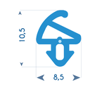 P159 - Profilé TPE pour cadre en PVC - 8,5x10,5 mm