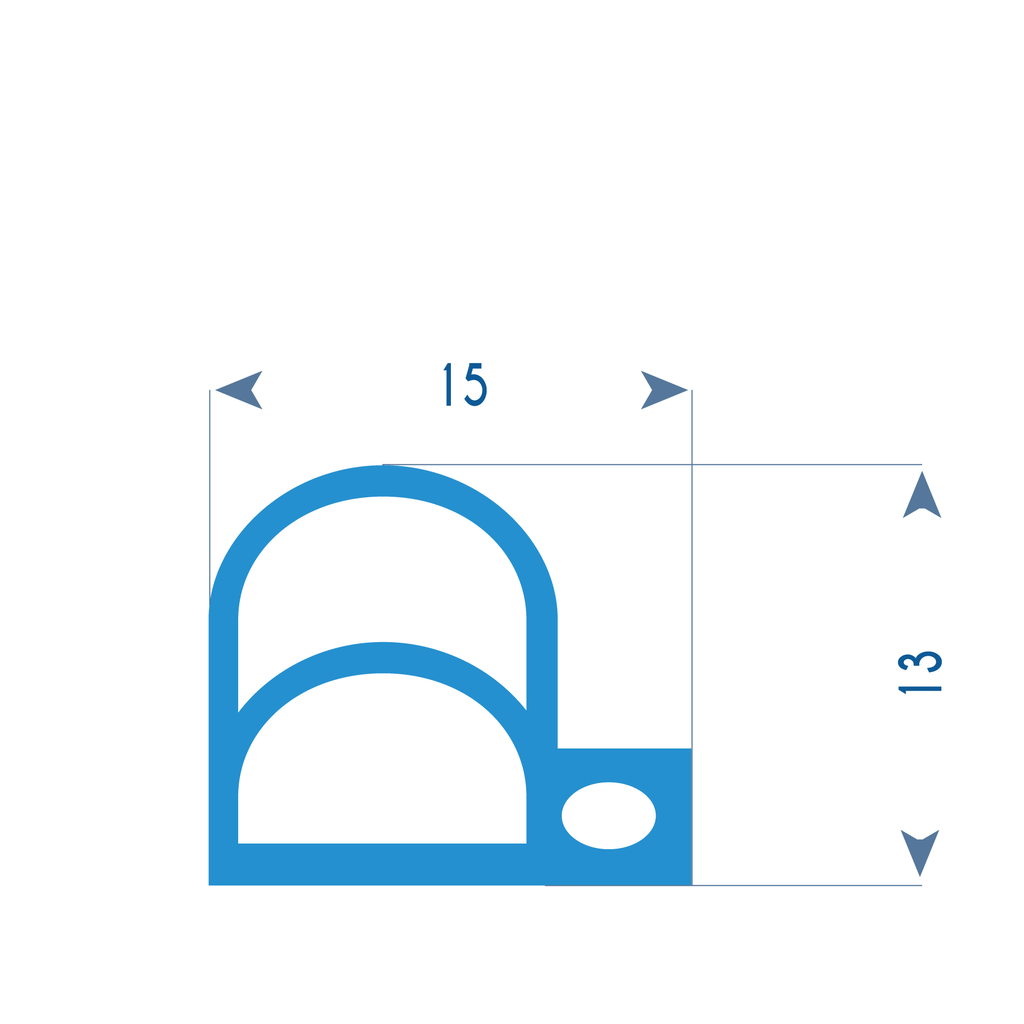 P186 - TPE profile for wooden frame - 15x13mm (copie)