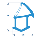 P187 - TPE profile for alluminium frame - 14x19mm (copie)