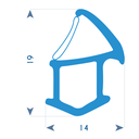 P187 - TPE profile for alluminium frame - 14x19mm 