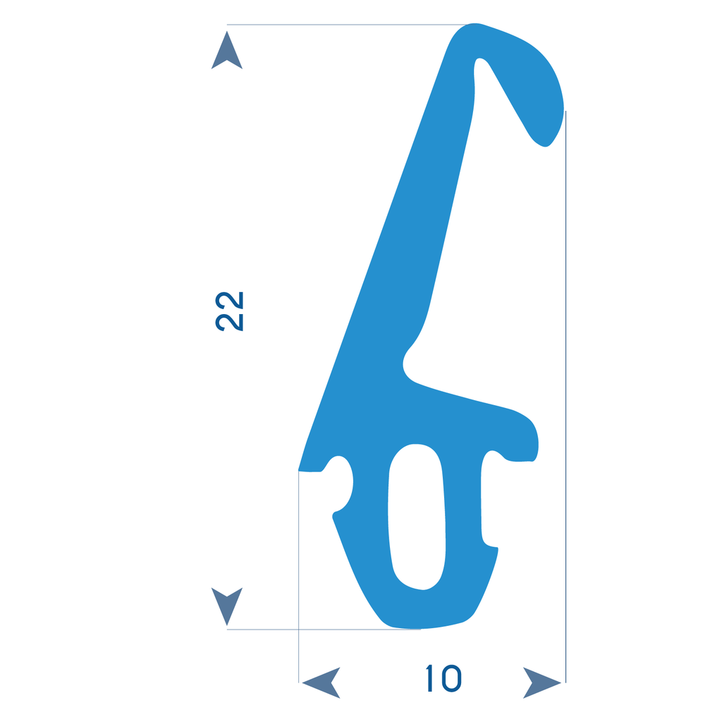 P204 - TPE profile for alluminium frame - 10x23mm