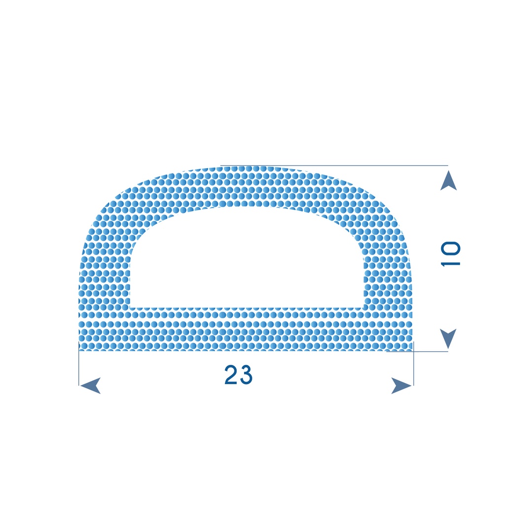 P23 - Self adhesive foam rubber D profile  - 18x10 mm (copie)