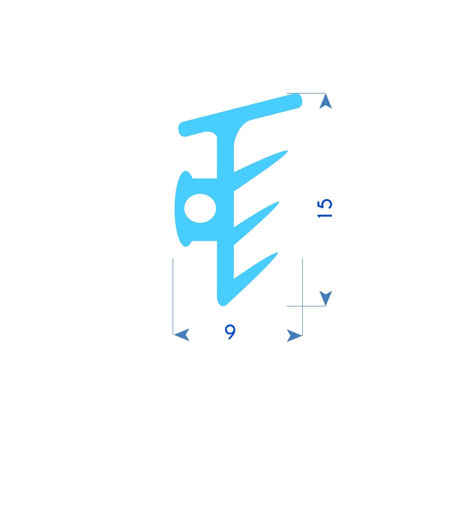 P46 - TPE profile for PVC frame - 9x15mm (copie)