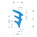 P52 - Rubber glazing seal - 9x15mm  (copie)