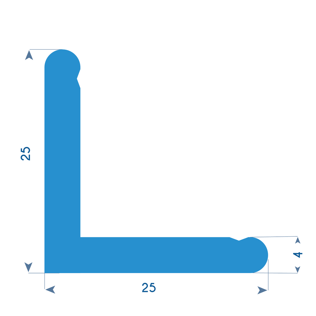 P56 - L profile - 25x25mm