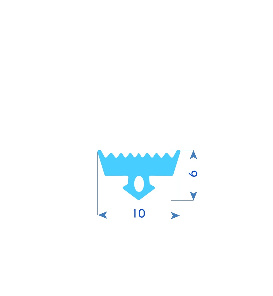 P67 - Rubber profile for PVC frame - 10x6mm