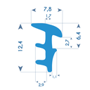 P77 - EPDM rubber glazing seal - 12,4x7,8mm