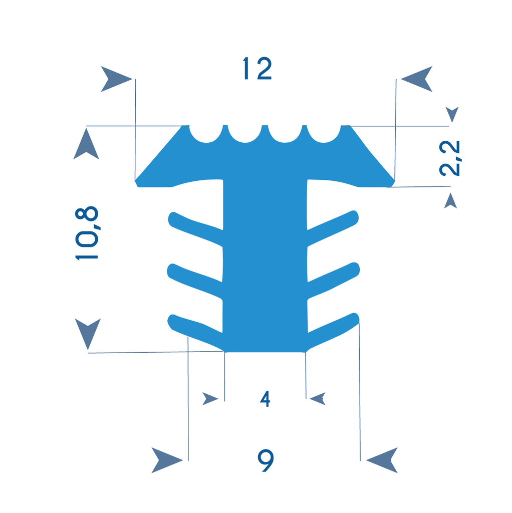 P107 - Stair profile -  12x10,8 mm