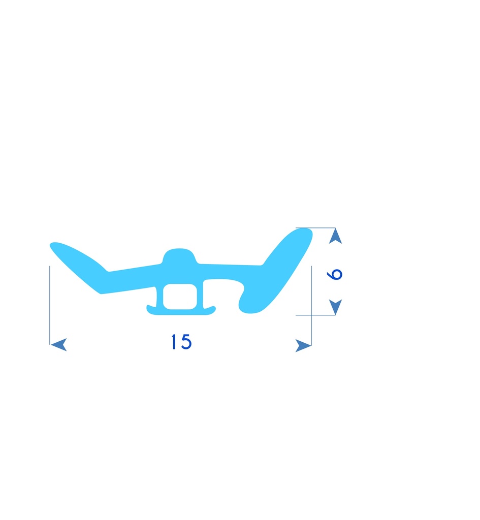 P112 - Rubber profile for aluminium frame - 8x12mm