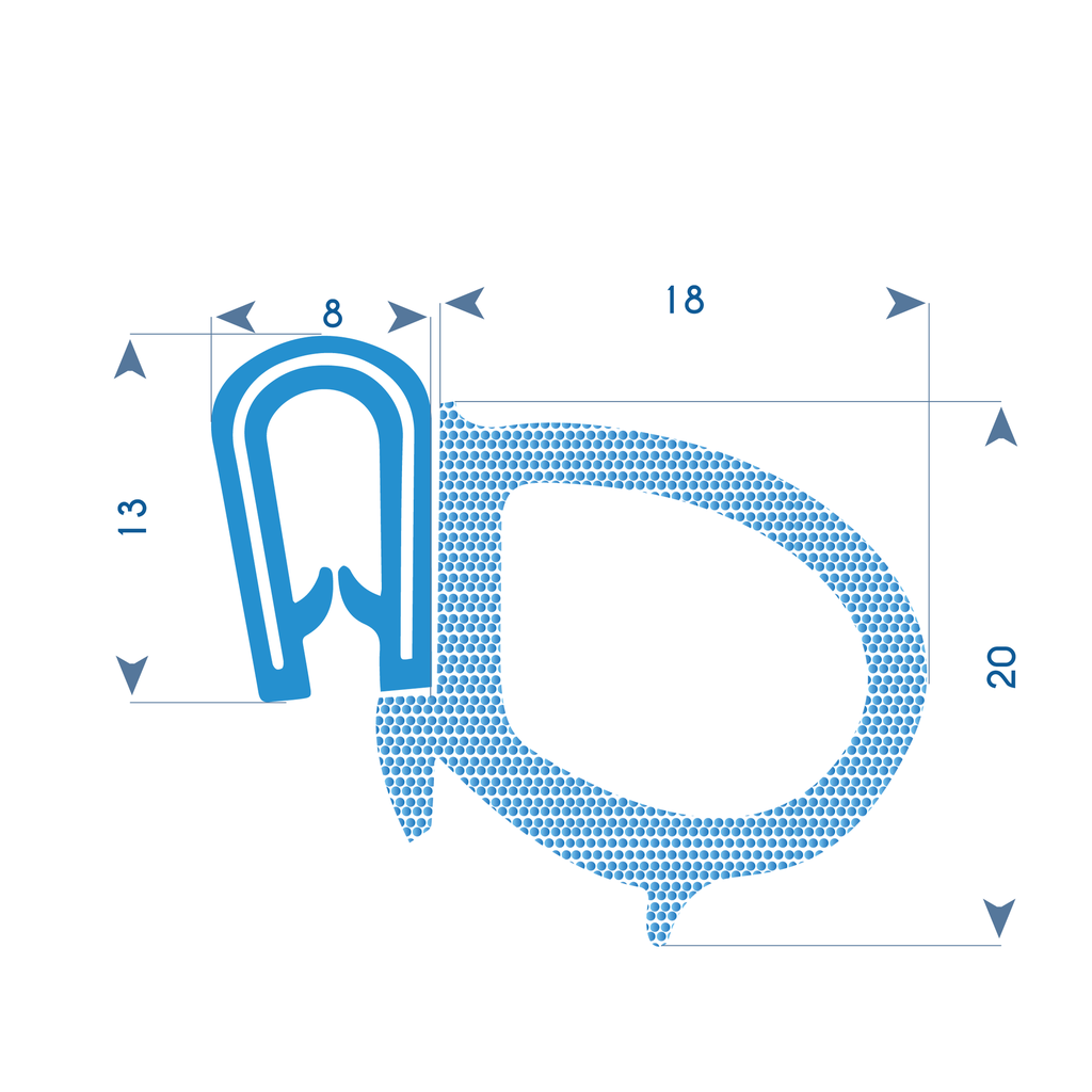 P127 - Bodywork gripping profile - 28x20 mm