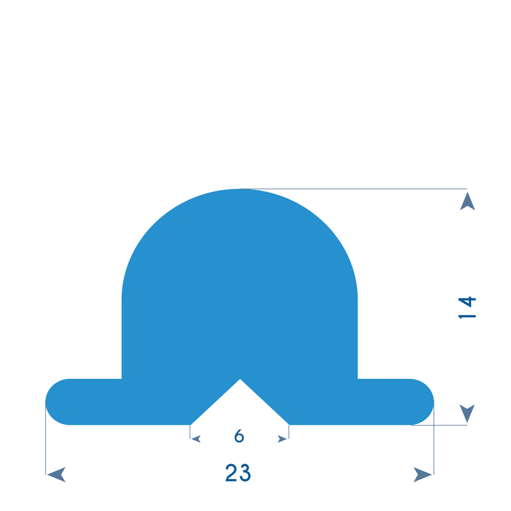 P128 - Impact protection profile - 23x14 mm